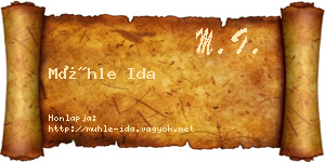 Mühle Ida névjegykártya